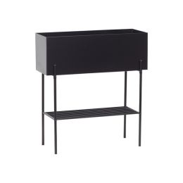 Hübsch Pflanzkasten schwarz 70x28x76cm