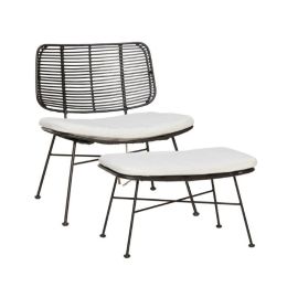 HÜBSCH Rattan-Loungestuhl - Schwarz