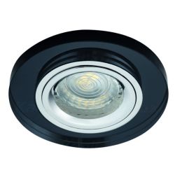 Kanlux schwarzer Einbauspot MORTA mit Glasring Ø90mm
