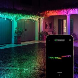 Twinkly LED-Lichtervorhang "ICICLE" 190 LEDs Smart RGB Multicolor IP44 B: 5m x L: 0,70m