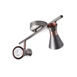 Kanlux Deckenleuchte MILENO mit zwei Spots in silber/kupfer