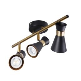 Kanlux Deckenleuchte MILENO mit 3 Spotarmen schwarz/gold