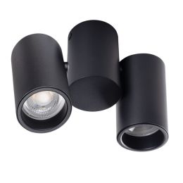Kanlux schwarzes Aufbau-Downlight BLURRO mit zwei flexiblen Spotarmen NODIM