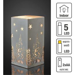Hellum LED-Dekolicht Metall "Tannenbaum" 5 LEDs warmweiß batteriebetrieben IP20