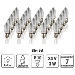 Hellum Ersatz-Riffelkerze 34V 3W E10 25er Pack