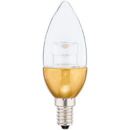Müller-Licht LED Kerzenlampe 4,5W (30W) E14 827 180° NODIM klar/gold