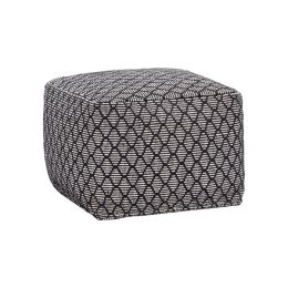 Hübsch schwarz-weißer Pouf mit Ethno Muster 45x45x35cm