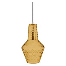 Ledvance Hängeleuchte Carved Bottle aus orangenem Glas - Vintage 1906