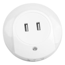 Müller Licht LED Nachtlicht Sirius Amber rund 2xUSB Sensor 10,5W 840 NODIM