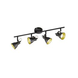 FHL Balken-Wand-Deckenstrahler "Bobby" GU10 4flg. Schwarz/Gold