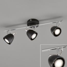 FHL Balken-Wand-Deckenspot "Gemma" GU10 3flg. Schwarz/Chrom