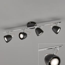 FHL Balken-Wand-Deckenspot "Gemma" GU10 4flg. Schwarz/Chrom