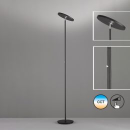 FHL LED-Deckenfluter "Fabi" 32W CCT 827-865 H: 1,80m Schwarz/Chrom