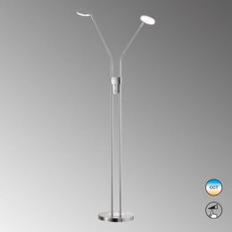 FHL LED-Stehleuchte "Luna" 2flg. x 6W CCT 827-865 H: 1,50m Nickel/Matt