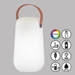 FHL LED-Akku Tischleuchte "Collgar" 0,5W WW +  0,5W RGB DIM Höhe: 260mm IP44 Weiß