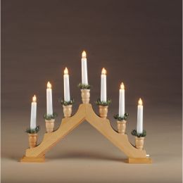 Hellum Holz Lichterpyramide 7-tlg. Natur