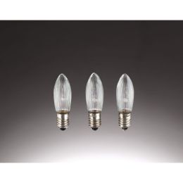 Hellum Riffelkerze 5V 2W E10 klar 3er Pack