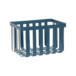 Hübsch Metall Korb 41x31x26cm blau petrol