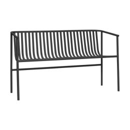 Hübsch Metall-Bank in schwarz 133x59x82cm