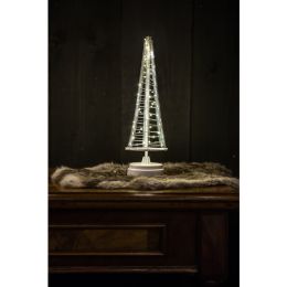 Christmas United LED Weihnachtsbaum SANTA TREE in silber-weiß 32cm batteriebetrieben