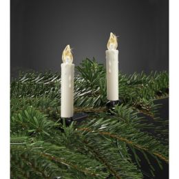 Hellum kabellose LED Weihnachtsbaumkerzen 10er Set "Mini" stehendes & flackerndes Licht