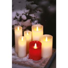 Firelamp strukturierte LED  Echtwachs-Kerze Flammeneffekt 18cm hoch mit Fernbedienung