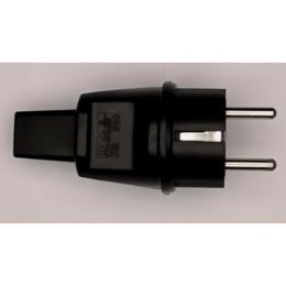 schwarzer Stecker mit Schutzkontakt IP44