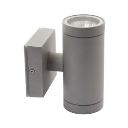 Kanlux Außen-Wandleuchte "BART EL-235 UP/DOWN" 2x GU10 IP54 Silber/Grau