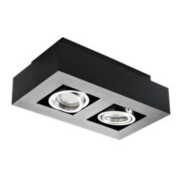 Kanlux schwarze Deckenaufbauleuchte STOBI mit zwei schwenkbaren Spots