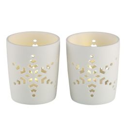 Nordlux Keramik-Teelichthalter mit LED-Teelicht Tove 2er Pack