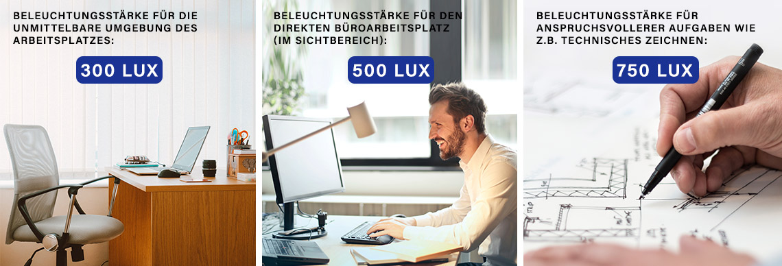 Lux Zuordnung im Büro